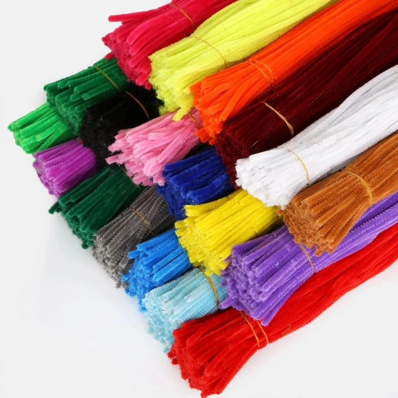 100 Colorful Chenille Stems - 5MM Pipe Cleaners for Kids' DIY Crafts