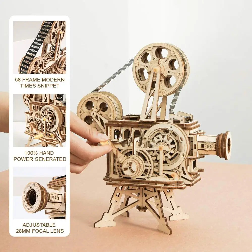 Retro Reel 3D Wooden Projector Puzzle