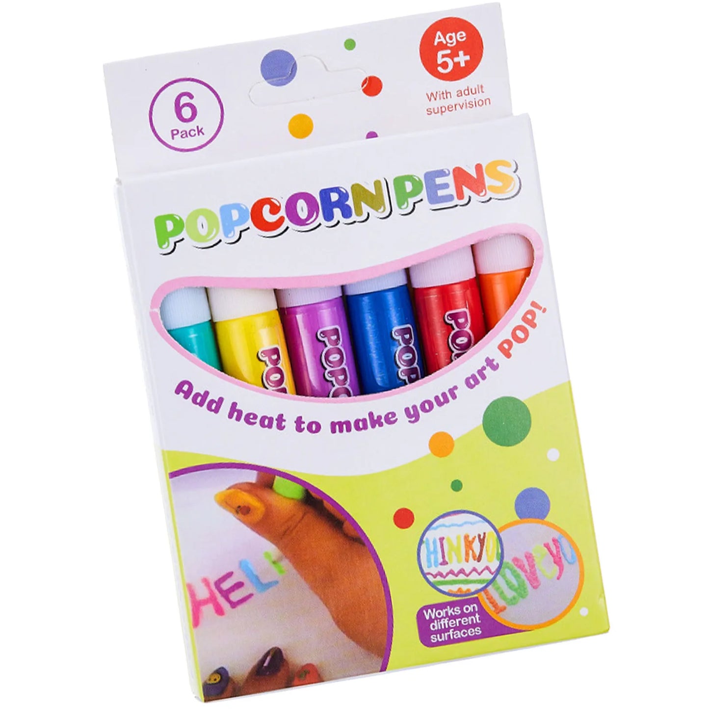 6-color Kids 3D Puffy Paint Pens set with bubble effect – DIY art pens for creative card decorating and crafts