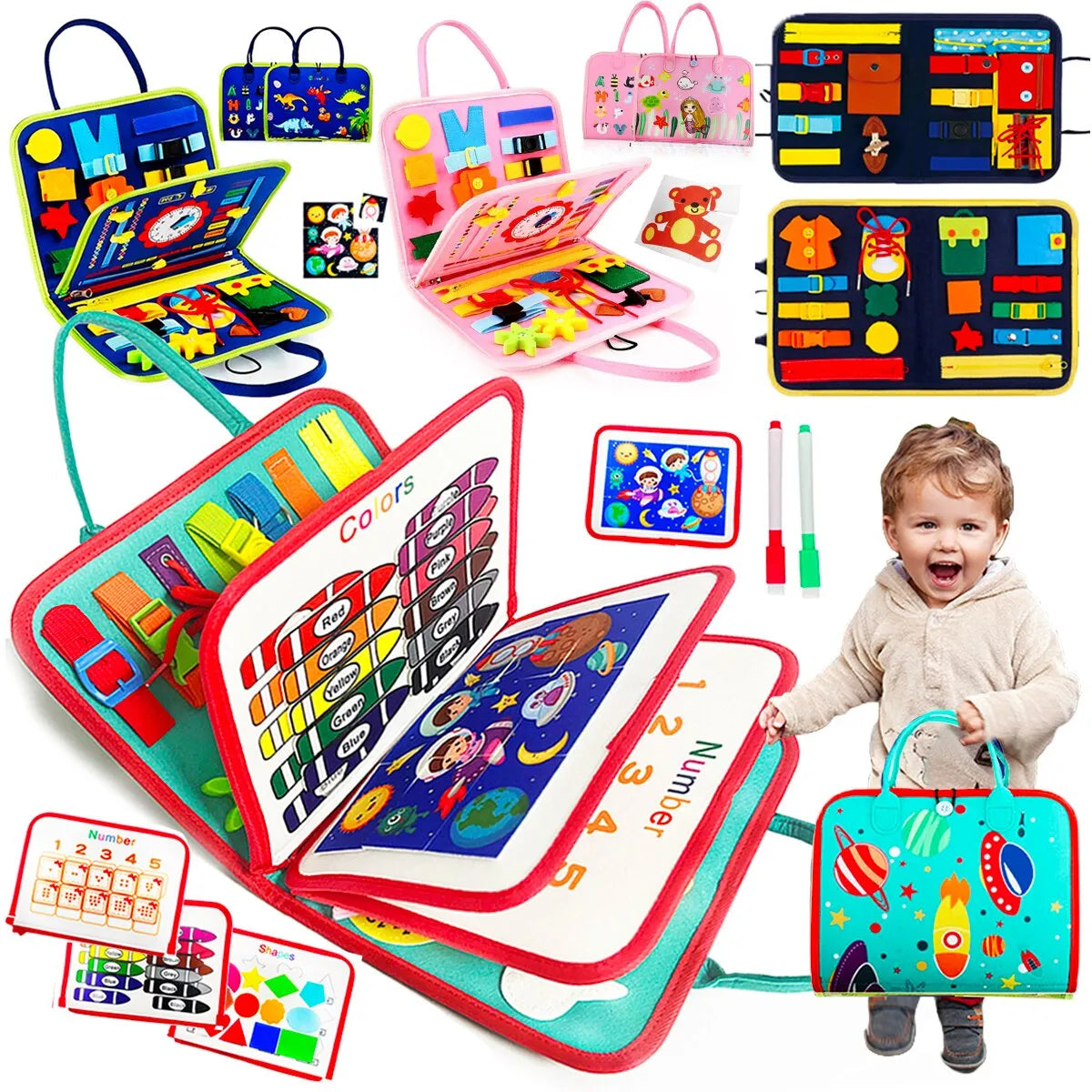 Explorer Busy Board - Sensory Learning & Travel Toy for Toddlers