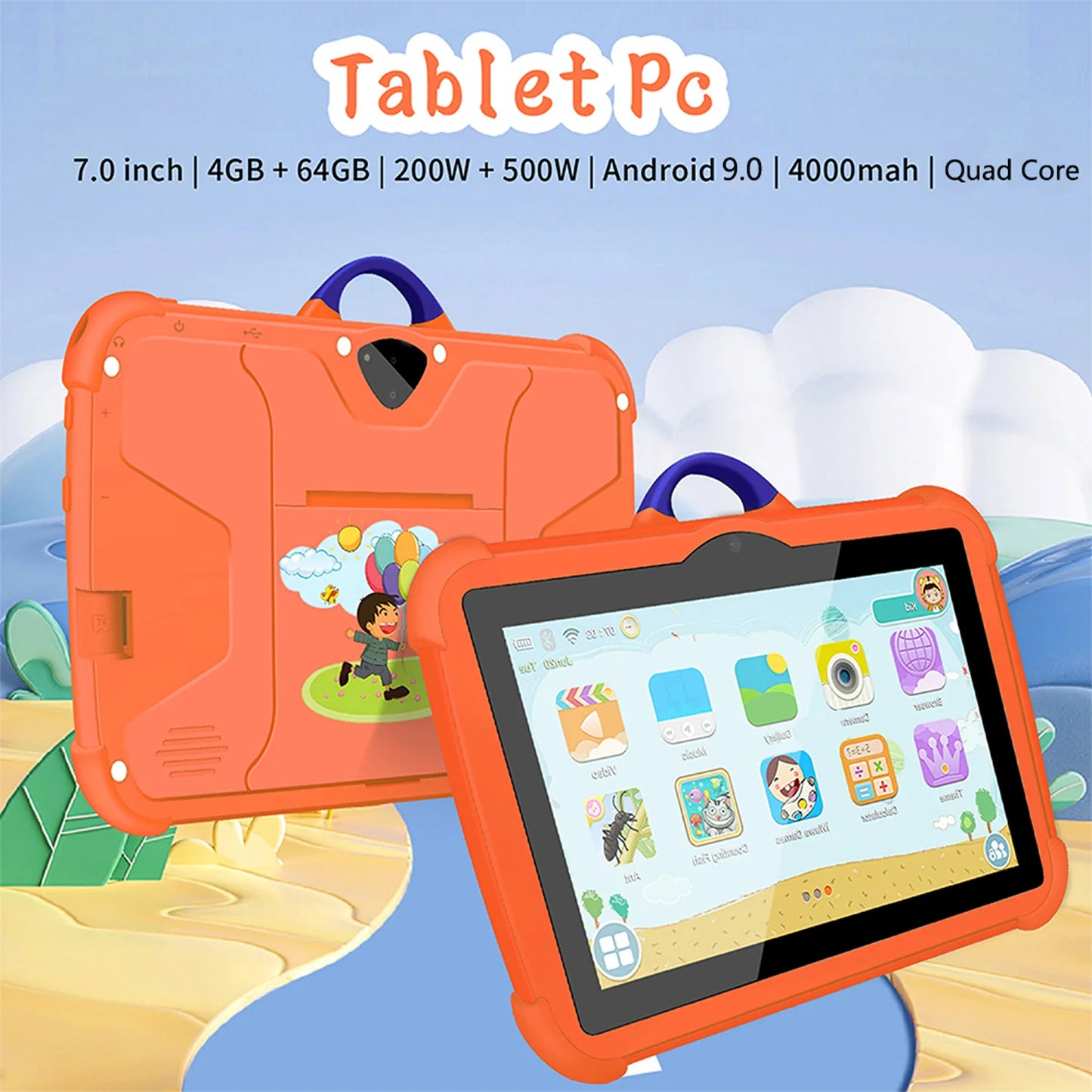 7-Inch 5G WiFi Kids Tablet – Android Educational Learning Tablet with Dual Cameras