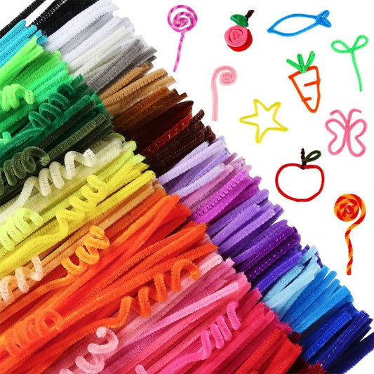 100 Colorful Chenille Stems - 5MM Pipe Cleaners for Kids' DIY Crafts