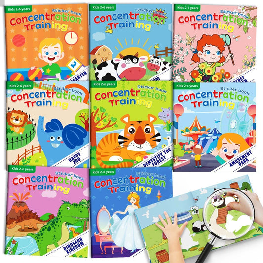 Reusable Sticker Book for Kids with colorful cartoon animal scenarios – Montessori educational toy for ages 3-6.